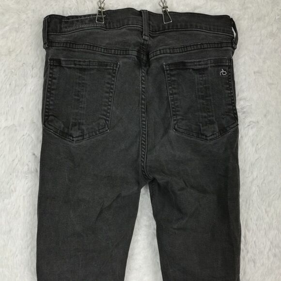 Rag & Bone Womens‎ Jeans High Rise Skinny Denim Black Wash Ripped Stretch 29 - Picture 5 of 13